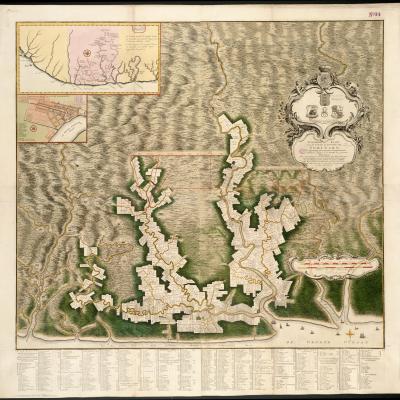 PLANTATIONS – PARAMARIBO // Daniel Rolander (1723-1793) // Map. Amsterdam: Hendrik de Leth, [1750?]. 