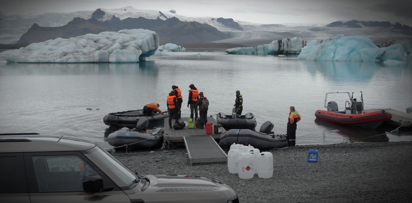 An early Monday morning on September 11, 2023, at the small jetty in the Glacier Lagoon