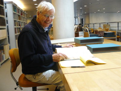 The author working in The National Library of Denmark (Det Kongelige Bibliotek).
