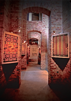 Textile exhibition the old water tower in Scandinavia.