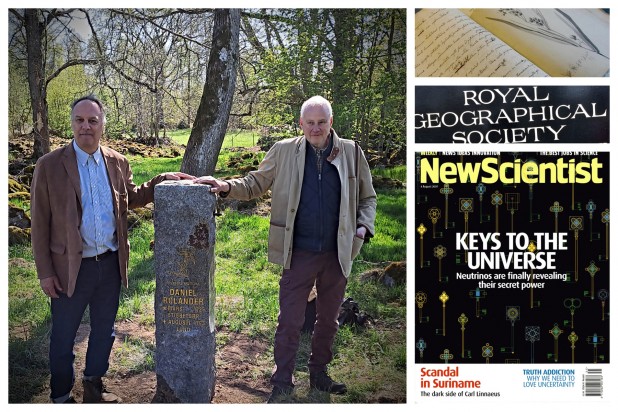 DANIEL ROLANDER’s 300th anniversary. Latinist James Dobreff and Lars Hansen, Head of the IK Foundation, at the new memorial stone in Stibbetorp, Sweden. A collaboration began over twenty years ago, with research, exhibitions and articles worldwide. The unique translation was published in 2008 > www.ikfoundation.org/books-and…