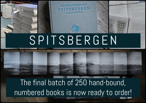 The final batch of 250 hand-bound, numbered books is now ready to order! SPITSBERGEN SCIENCE EXPEDITIONS  | 446 pp. with in-depth details, including text sections, maps, diagrams, pictures, artworks, timelines, and large fold-outs.