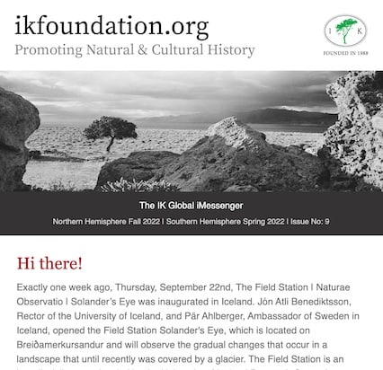 NEWS: The Field Station | Solander’s Eye in a UNESCO World Heritage Site | The IK Foundation iMESSENGER | Issue No: 9 2022