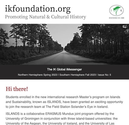 The Field Station & ERASMUS… | The IK Foundation iMESSENGER | Issue No: 5 2023