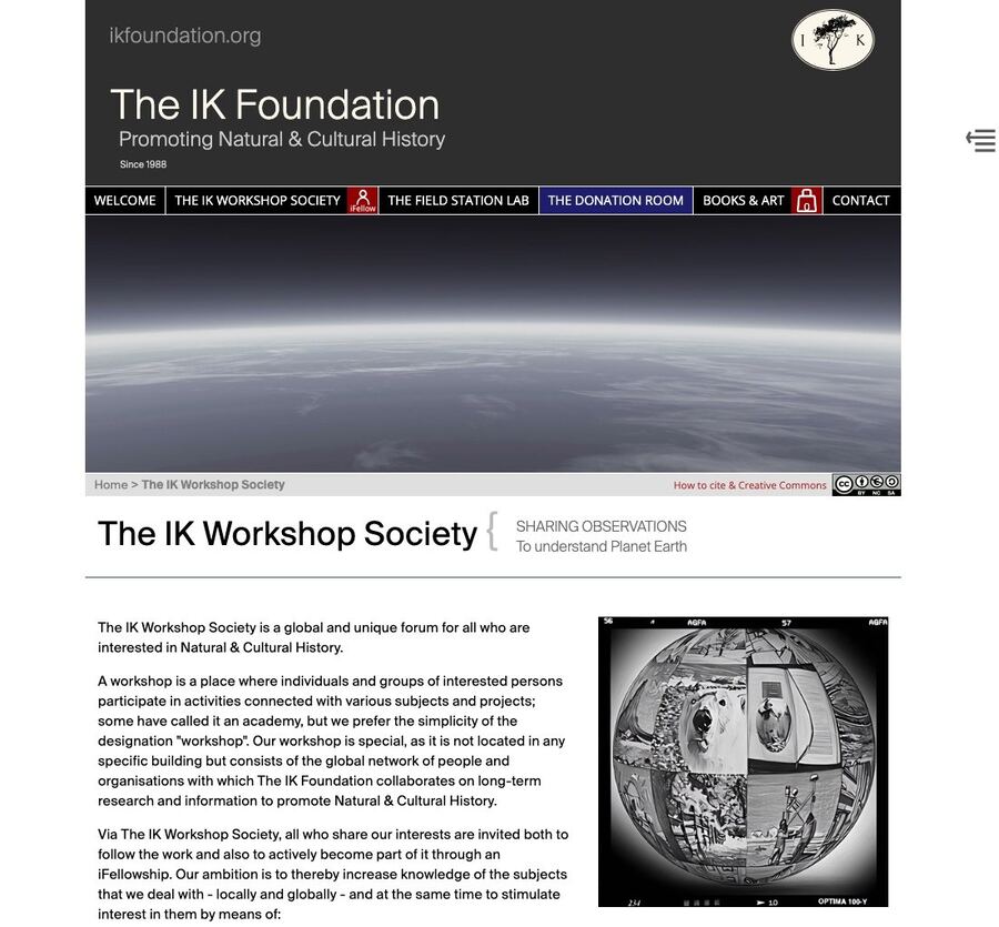 The updated IK Workshop Society website.