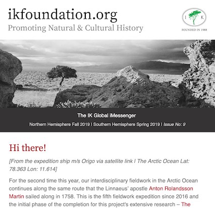 An update via satellite from our expedition ship in the Arctic Ocean... | The IK Foundation iMESSENGER | Issue No: 9. 2019