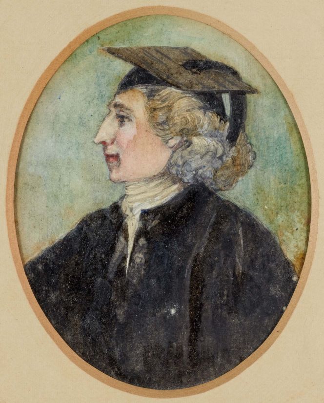 An ink and pen portrait of Gilbert White as a young man was presented to him by a friend at White’s graduation at Oxford University circa 1746. He was depicted in the voluminous collarless clerical-type gown according to the dress code of his Master’s degree. On top of his wig, the square academic cap was worn, and around the neck, what seemed to be a black ribbon. (Courtesy: Gilbert White Museum and the Oates Collection).