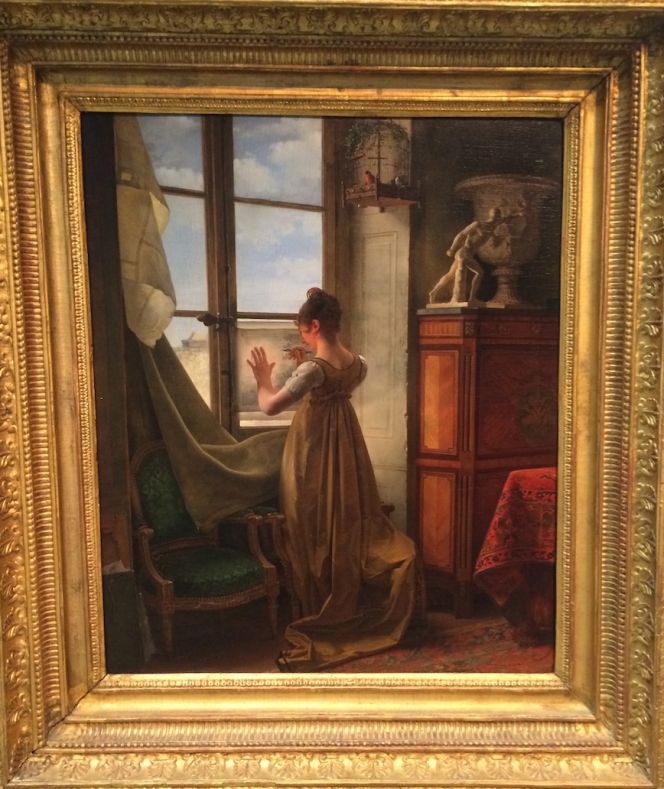 The French artist Martin Drolling (1752-1817) painted ‘A Girl Copying a Drawing’ in a wealthy interior  about 1790 to 1800, which gives a good understanding for how an embroidery design was transferred  on to a piece of gossamer thin cotton, silk or linen quality. Exhibited at the Pushkin Museum in Moscow,  Russia. Photo: The IK Foundation, London (June 2015).