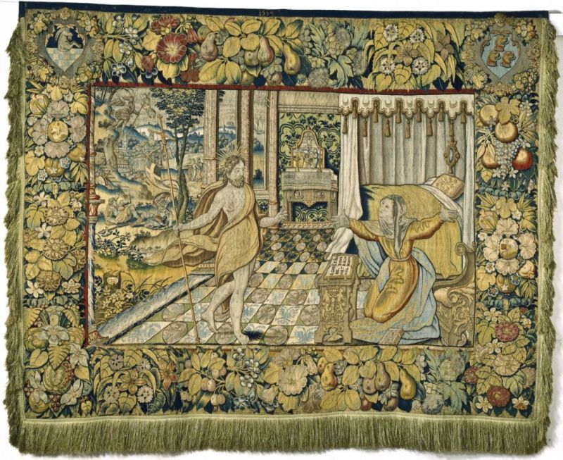 The history of tapestry weaving in Sweden from the 16th century and its development in the court sphere was already recorded by the historian John Böttinger in the 1890s. His documentation revealed that in the 1530s, King Gustav Vasa hired weavers from Flanders to work in the Swedish workshops, and together with Swedish craftsmen they produced tapestries in the royal castles. According to historical information from the museum catalogue card about this well-preserved tapestry, it was woven by Nils Eskilsson in Gustav Vasa’s tapestry weaving workshop in 1554. (Courtesy: The Nordic Museum, Stockholm. NMA.0025679).