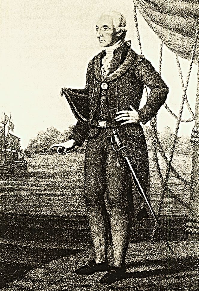 Carl Peter Thunberg was not only one of the apostles with the most frequent contacts with ambassadors; he also travelled as a ship’s doctor on Dutch East India Company ships in the 1770s, with a journey to Japan as the final goal – here depicted in the full-length figure of his visit together with the Dutch Ambassador et al. in Edo in 1776, dressed in a braided galloon dress with a sword. (Copperplate print of Carl Peter Thunberg in 1776).