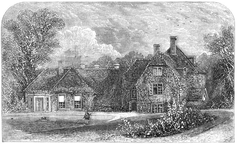 The family house, named ‘The Wakes’ in Selborne, England – where Gilbert White lived during parts of his childhood. A property to which White moved back after his father’s death in 1758 and lived for the rest of his life until he died in 1793. The house is kept as a museum today, and it has been restored and furnished with contemporary furniture from White’s lifetime, among many objects, including embroidered bed hangings made up for him by his four aunts. (This later engraving was originally published in the magazine ‘Once a Week’, vol. 8, p. 26, on 27 December 1862).