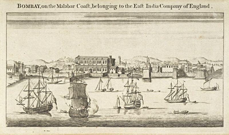 ‘Bombay on the Malabar Coast, belonging to the East India Company of England’ dating circa 1754 to 1760, or just a few years prior to Carsten Niebuhr’s stay in Bombay. Line engraving by Jan Van Ryne. (Courtesy: British Library, Online Gallery, Print, P152). 