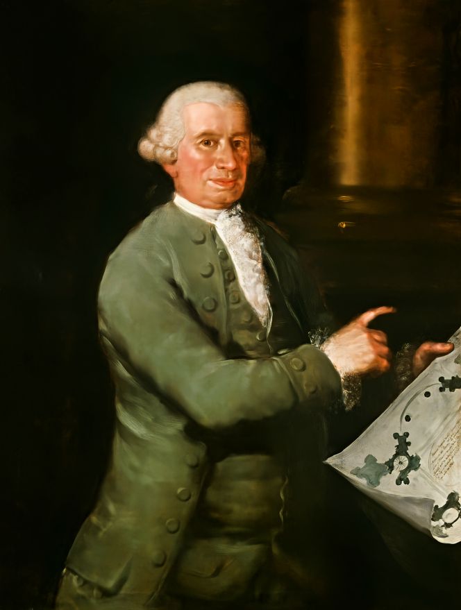 The somewhat later portrait of the Spanish architect Ventura Rodríguez (1717-1785), dated 1784, provides accurate details of large pockets on the coat and smaller ones on the waistcoat, still very similar in style to those of the 1750s, which can be compared to the landscape portrait above and observations in contemporary journals. Oil on canvas by Francisco de Goya (1746-1828). (Courtesy: National Museum, Sweden. NM 4574. Wikimedia Commons).