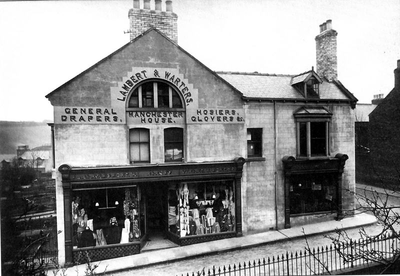 Lambert & Warters’ shopfront in the 1920s, though this General Draper which also sold sewing machines was already established at this address between 1890 and 1914 in Whitby. (Whitby Museum, Photographic Collection, unknown photographer). 