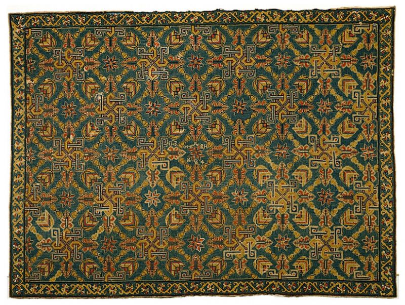 This is a rare example of a very well-preserved “tvistsöm” embroidery from the late 17th century. The impressive bedcover – dated 1684 – measures 202cm x 150cm and was possibly stitched by one or several women in a wealthy farming family close to Malmö. In an inventory of textiles in 1916, some of its history was described as follows. ‘The bedcover was purchased in the 1880s by the artist Jakob Kulle from Skåne…due to all probability it has its origin from southern Oxie or northern Skytts districts. It is in this small area, where from all “tvistsöm” embroidery seems to have its roots’. Kulle donated the embroidery to the National Museum in 1885. (Courtesy of: Gammal Allmogeslöjd från Malmöhus län, 1916, fig 361, quote p. 171 & National Museum NMK 1018/1885).