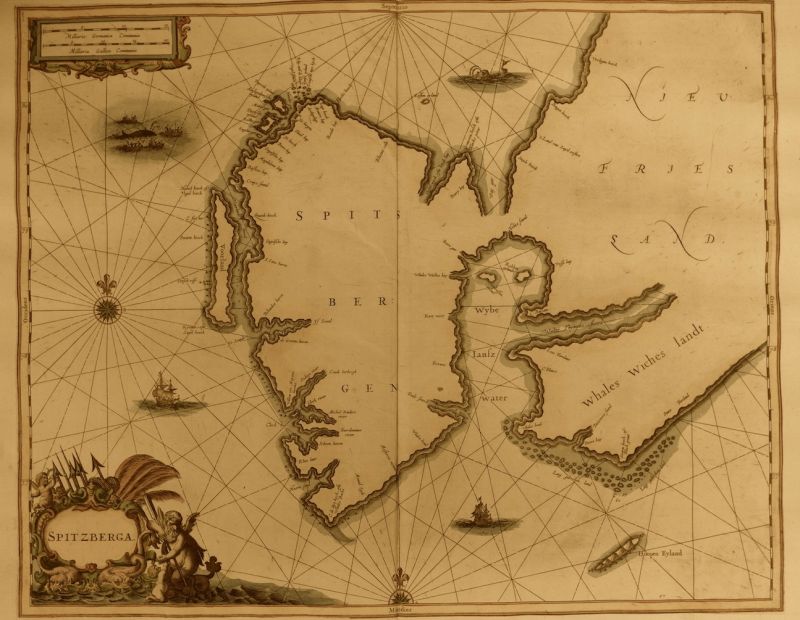 Undated (17th century) map of Spitsbergen, demonstrates the significance of a quite accurately depicted  Forlandsøyane/Prince Charles' Foreland – here named ‘Voorland’ – for the early seafarers. (Courtesy of: Svalbard Museum, Longyearbyen, Svalbard. Map Collection).