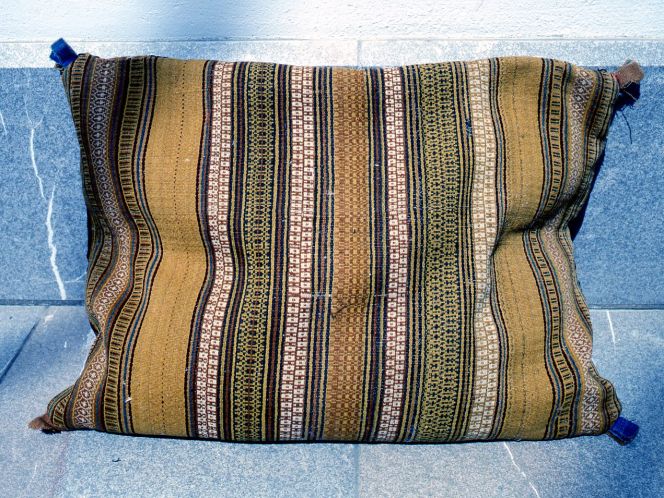 Cushion for a cart from south eastern Skåne with rosepath as the back, a usual technique in this part of the province. (Private ownership). Photo: The IK Foundation, London.