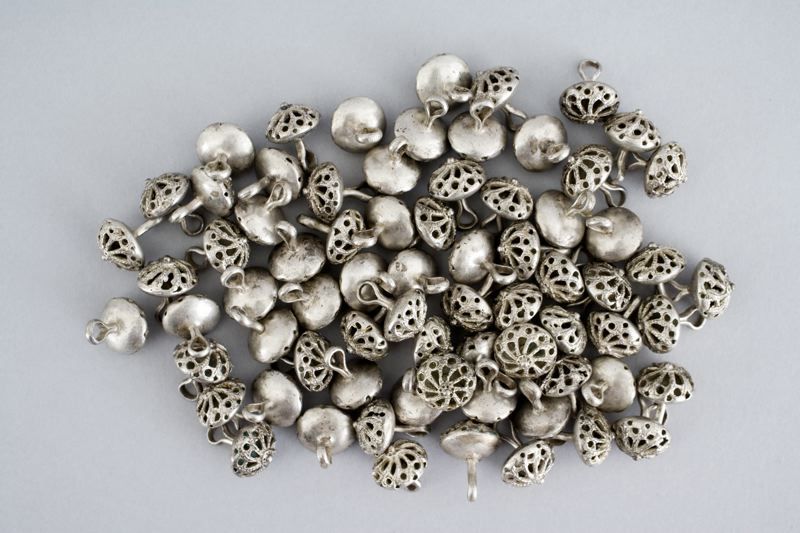 The Malmö Museum collections include a number of “silver treasures” unearthed in various parts of the old town, these 72 silver buttons were discovered in the area of Druvan in 1888. Buttons of this type originate from the first half of the 17th century, and was used by the townsmen and other wealthy citizens to fastening various garments. (Courtesy of: Malmö Museum, MM003591:006, Creative Commons).