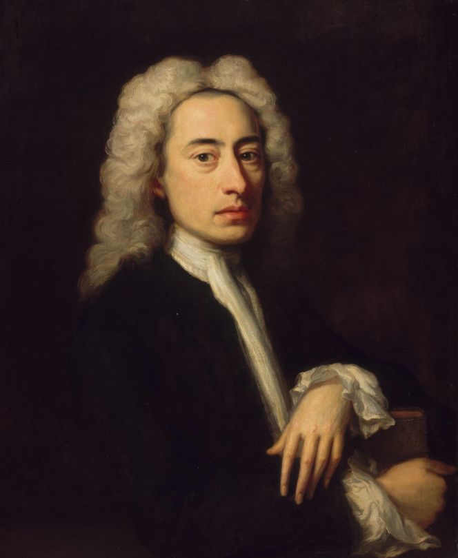 Alexander Pope, at the age of 47-48, around the year 1736. Oil on canvas attributed to the London portrait painter Jonathan Richardson the Elder (1667–1745). (Courtesy: Museum of Fine Arts, Boston. 24.19. Public Domain). 