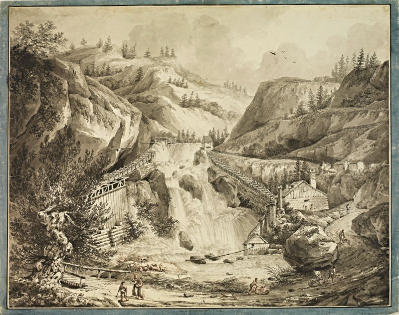 The falls at Huskvarna in Sweden. (Courtesy: Uppsala University Library, Sweden. Alvin-record: 82039. Public Domain).