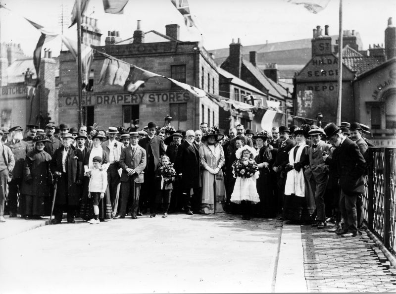 A photograph of the ‘Opening of the Swing Bridge year 1909’ is one illustration among many of the period that shows clearly the cut and style of clothes worn by women, men and children in the first years of the new century. (Courtesy: Whitby Museum…, Photographic Collection, B 711).