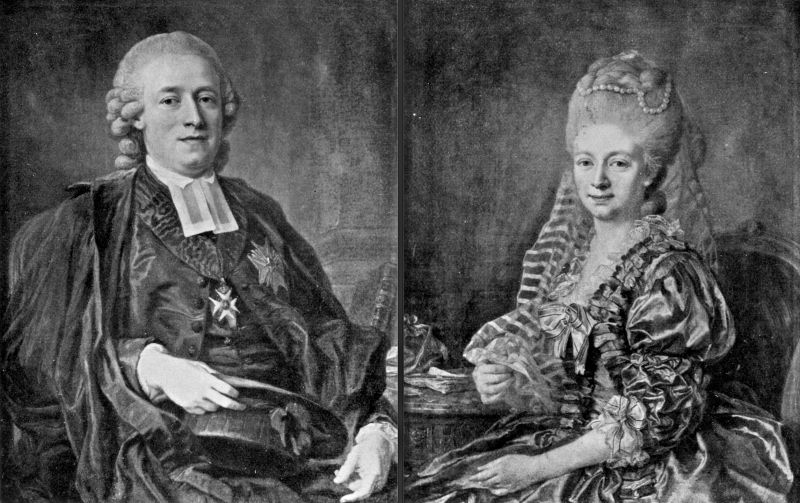 When arriving home from his circa three year-long Grand Tour-cum-studies and the Icelandic voyage, Uno von Troil was ordained priest in 1773 and a few years later he married Magdalena Elisabet (née Tersmeden, 1753-1794). These two portraits, painted by the well-renowned artist Lorens Pasch the Younger (1733-1805), show the couple slightly facing each other. Judging by the lady’s fashionable garments etc, the depictions were probably made around the time of their marriage in 1776 or not later than in 1778. Judging by these portraits and other known biographical sources, the couple had a very comfortable or even wealthy lifestyle, both belonging to noble families in Sweden and during the coming years Uno von Troil was appointed Bishop in 1780 and six years later Archbishop. Depending on the stages in his career, the couple lived in the cathedral cities of Linköping and Uppsala, together with their large family, which increased in size to ten children over the years – all except one daughter lived to adulthood. (From: Holmgren… 1925, two separate portraits).