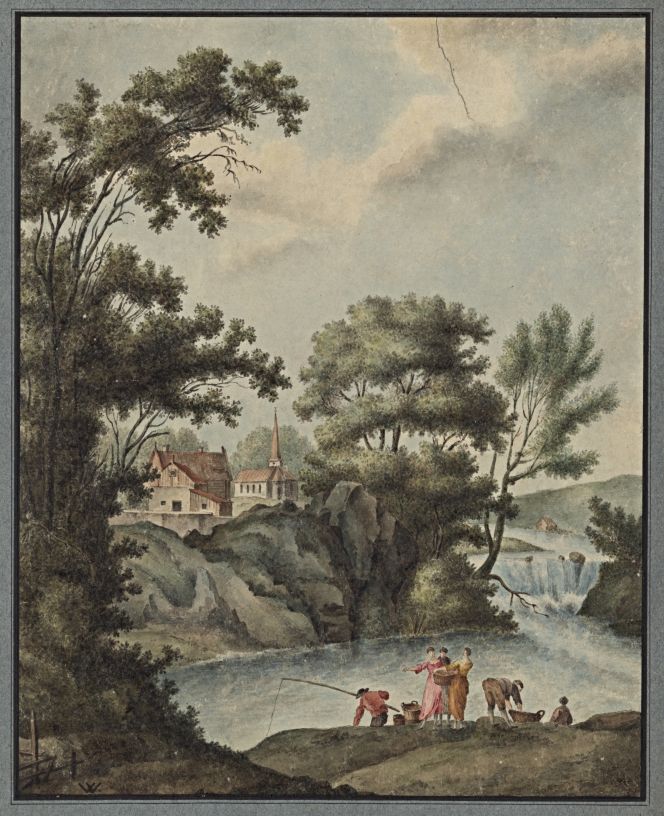 Watercolour by the Swedish landscape painter Gustaf Erik Westerling (1774-1852). (Courtesy: Uppsala University Library, Sweden. Alvin-record: 85302. Public Domain).