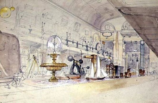 Interior of the Polytechnic Institute, Regent Street, London, drawn by G.F. Sargeant and published in 1847. The institute was visited by Bager in early September 1840, only two years after its opening. (Courtesy of: Wikimedia Commons).