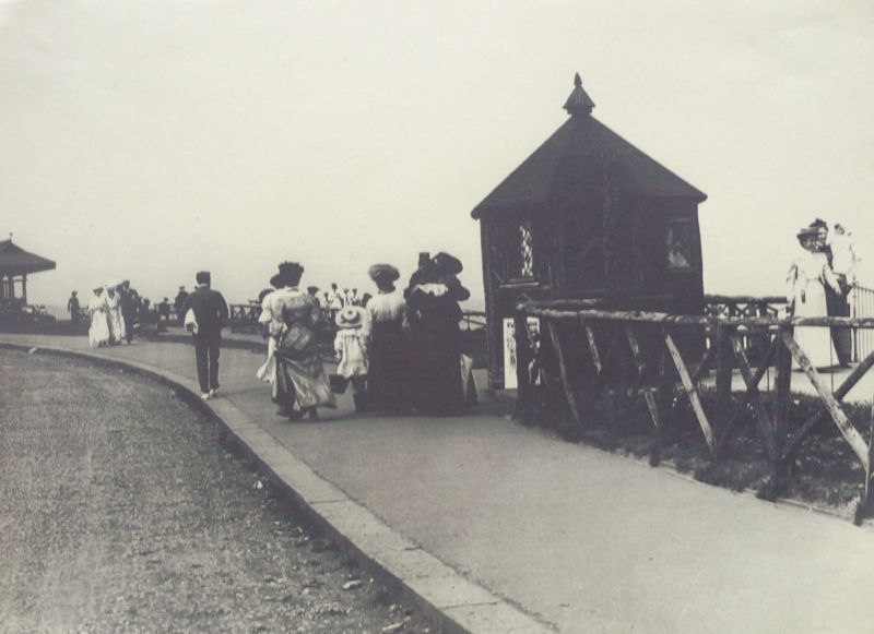 On the top of the beach at the West Cliff side of Whitby stretches this promenade with a sea view,  conveniently situated close to the many hotels and guest houses. (Courtesy of: Whitby Museum, Photographic Collection, unknown photographer).